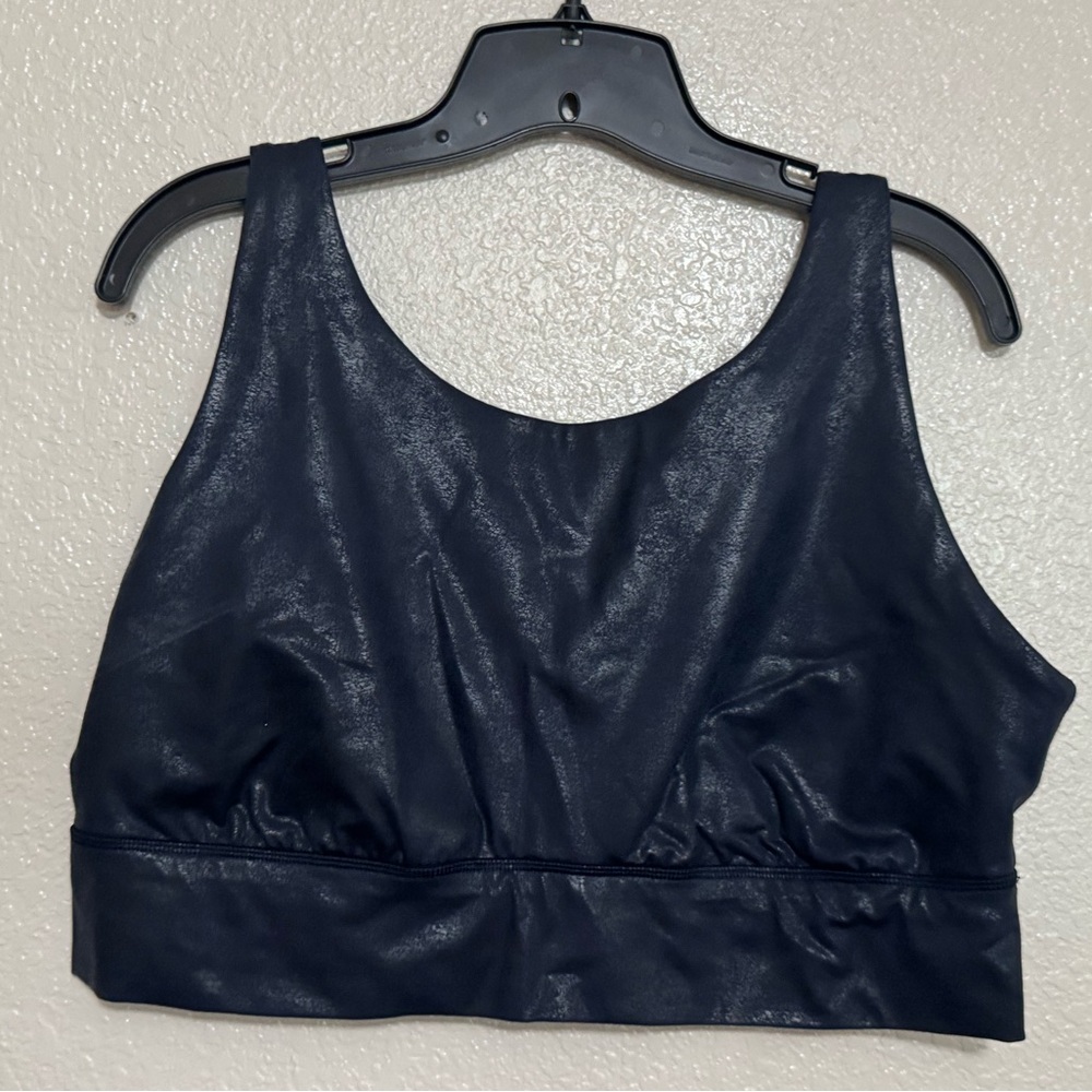 Fabletics Shiny Navy Sports Bra
